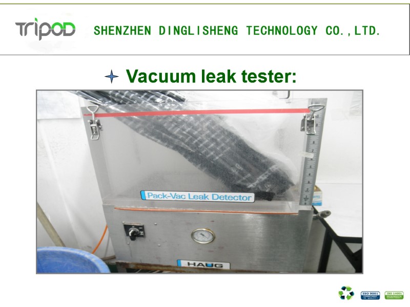 Vacuum leak tester: